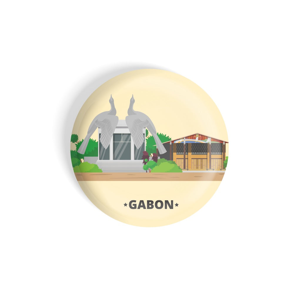 dhcrafts Round Fridge Magnet yellow Color Gabon Glossy Finish Design Pack of 1 (75 mm)